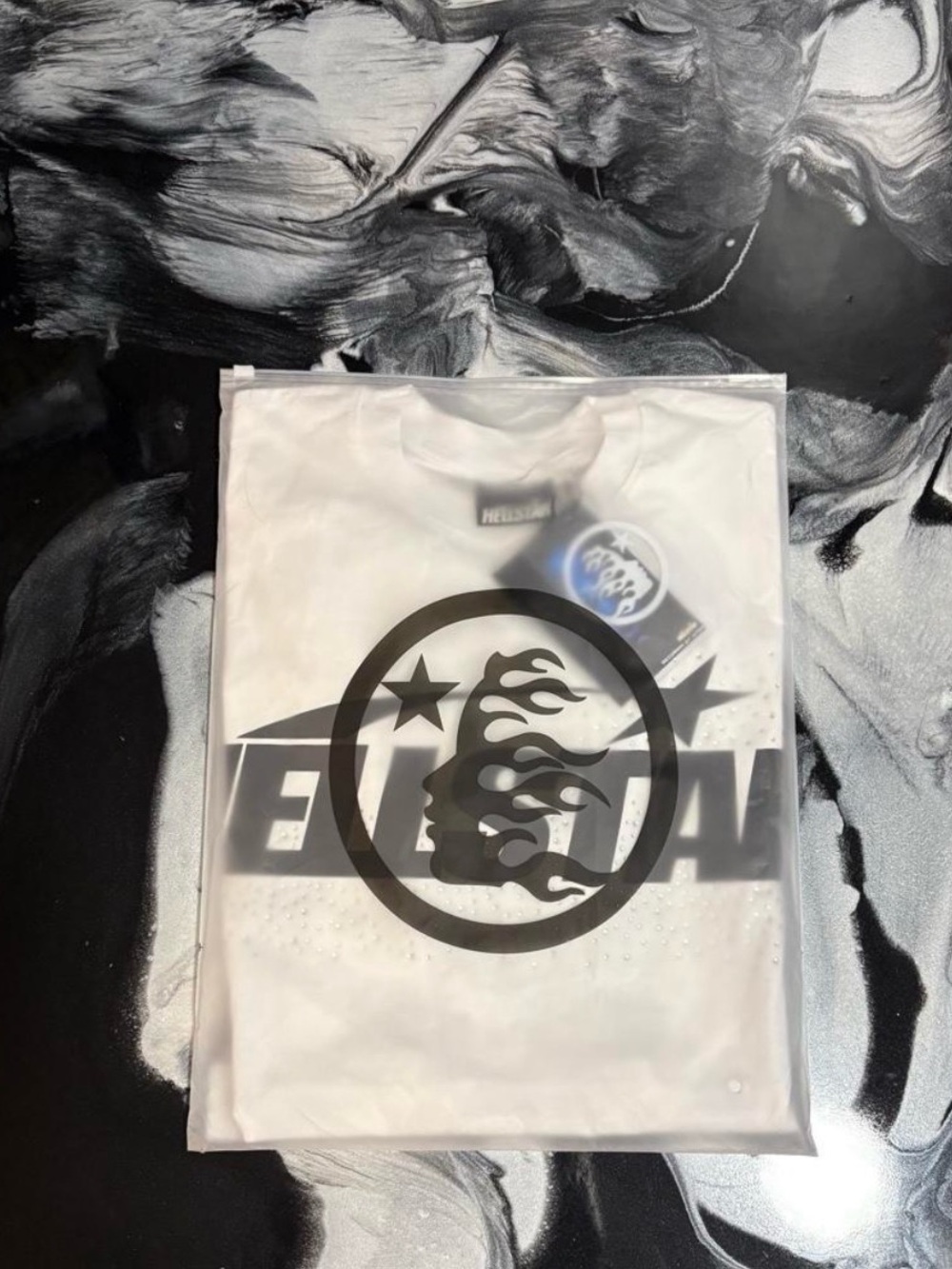 White Graphic Short Sleeve Tee with Bold Logo